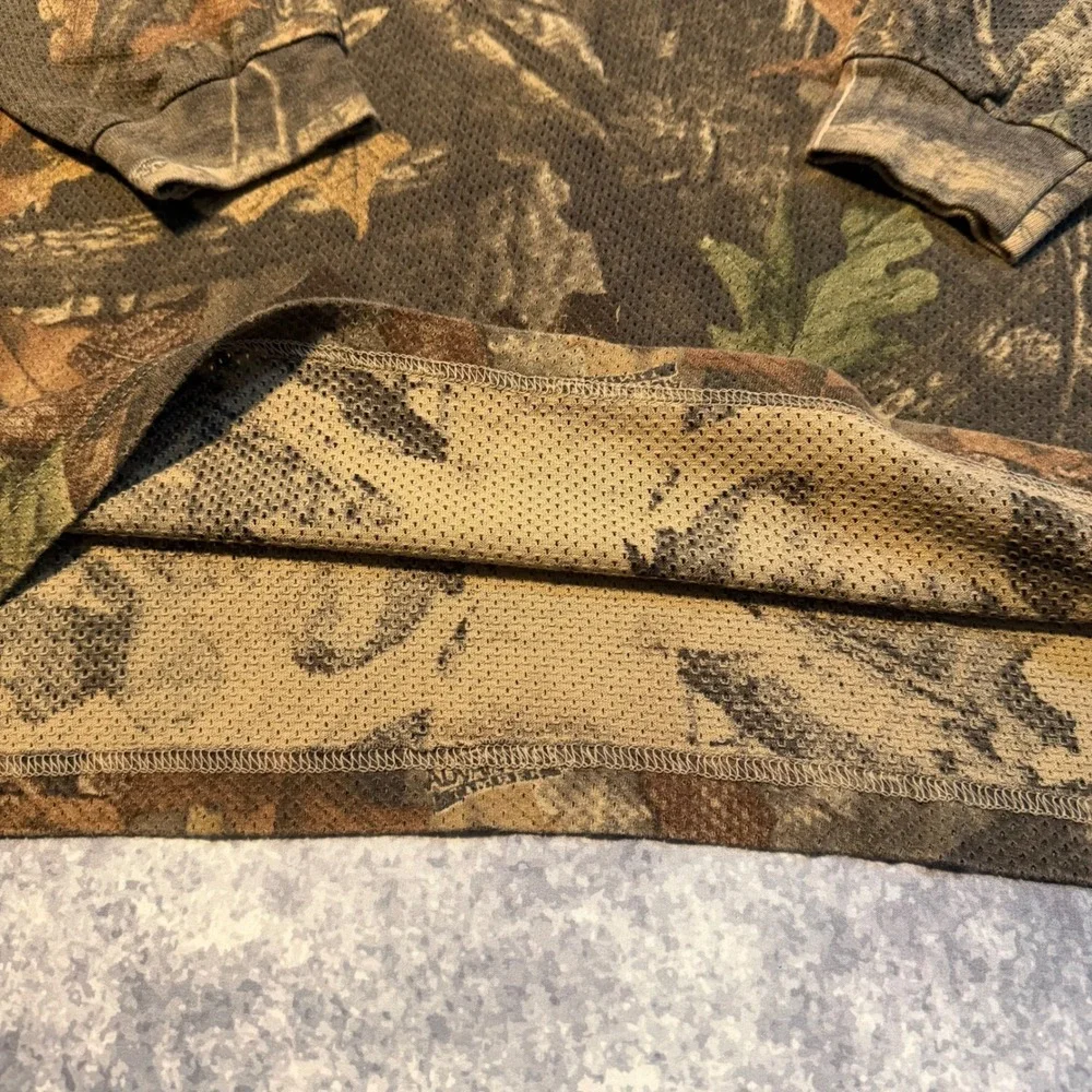 Vintage Advantage Timber Camo Mesh Long Sleeve Pocket T-Shirt Mens XL Made USA - Picture 5 of 6